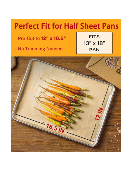 200 Hojas de Papel Pergamino Anti-adherente GENLGE 30.5x42 cm