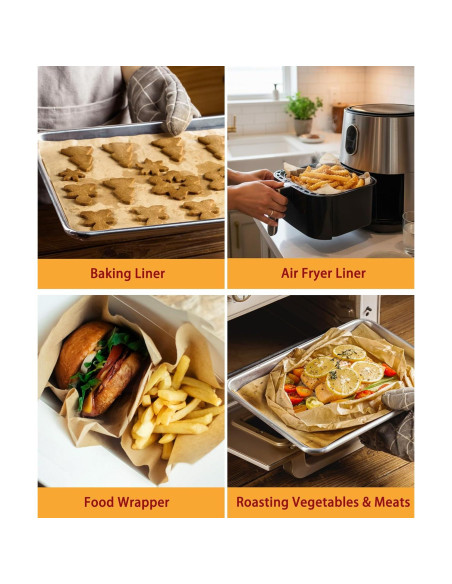 200 Hojas de Papel Pergamino Anti-adherente GENLGE 30.5x42 cm