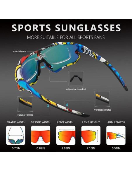 Gafas de sol OULAIQI 548 con 3 lentes intercambiables