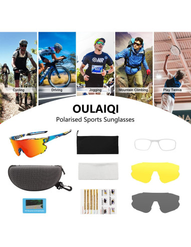 Gafas de sol OULAIQI 548 con 3 lentes intercambiables