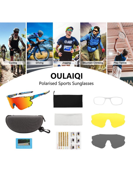 Gafas de sol OULAIQI 548 con 3 lentes intercambiables