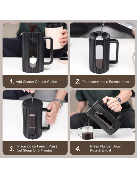 Cafetera de Prensa Francesa wedrink 350ml Jarra de Vidrio