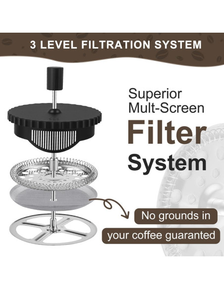 Cafetera de Prensa Francesa wedrink 350ml Jarra de Vidrio