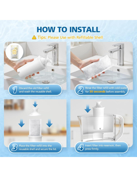 6 Filtros de Reemplazo Brita para Sistema de Filtración de Agua