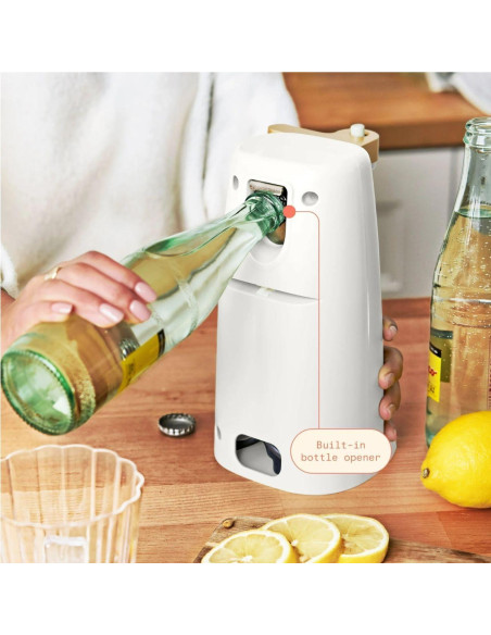 Abridor de Latas Eléctrico Hermoso 70W Acero Inoxidable Blanco