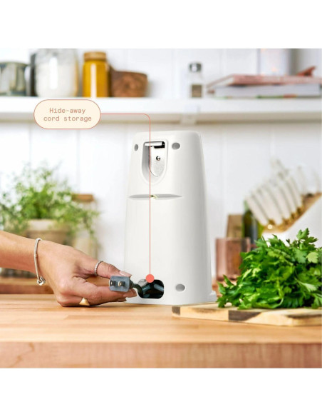 Abridor de Latas Eléctrico Hermoso 70W Acero Inoxidable Blanco