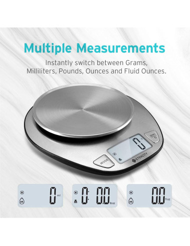 Balanza Digital de Cocina Etekcity 5kg Acero Inoxidable LCD