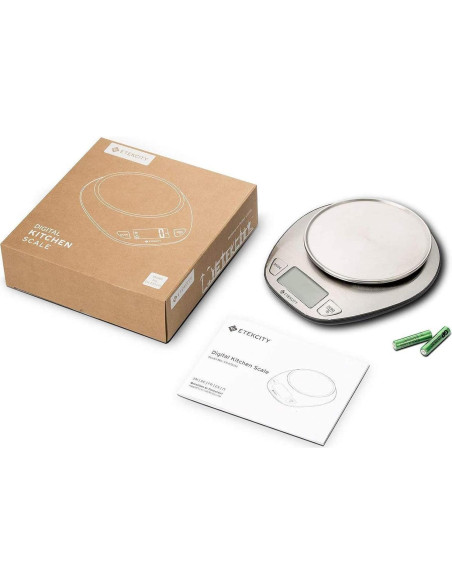 Balanza Digital de Cocina Etekcity 5kg Acero Inoxidable LCD