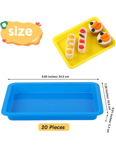 Bandejas de Plástico Apilables Mimorou 20 Pcs 24.5x18.5 cm 2