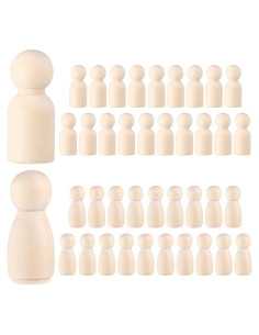 Muñecas de Madera STOBOK 40 PCS para Pintar y Manualidades