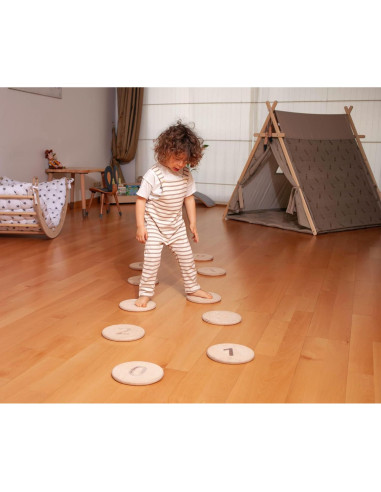 Piedras de Equilibrio de Madera Kidodido - 6 Formas para Niños