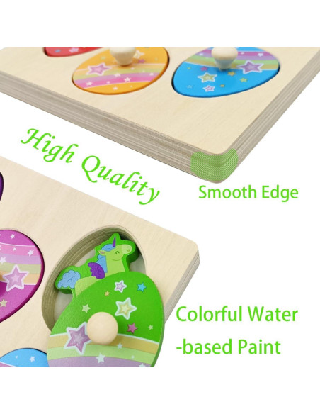 Rompecabezas de Madera Unicornio Pinkiwine 18.5 cm Juguete Educativo