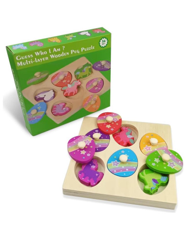 Rompecabezas de Madera Unicornio Pinkiwine 18.5 cm Juguete Educativo