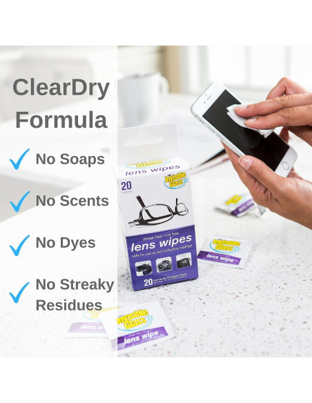 Toallitas de Limpieza Invisible Glass 90102 - 20 Unidades Sin Pelusa