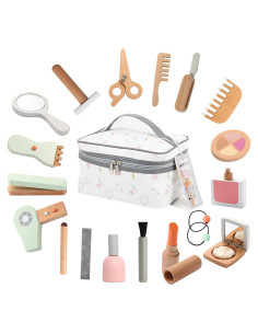 Juego de Maquillaje de Madera Tetewood 19 Piezas para Niñas