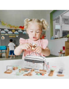 Juego de Maquillaje de Madera Tetewood 19 Piezas para Niñas 2