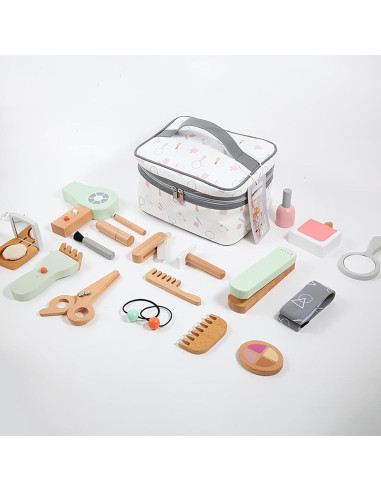 Juego de Maquillaje de Madera Tetewood 19 Piezas para Niñas