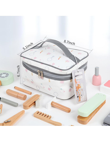 Juego de Maquillaje de Madera Tetewood 19 Piezas para Niñas