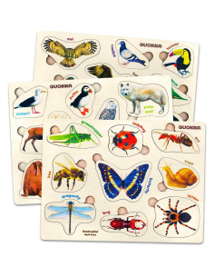 Rompecabezas de Madera QUOKKA Montessori para Niños 1-4 años 2