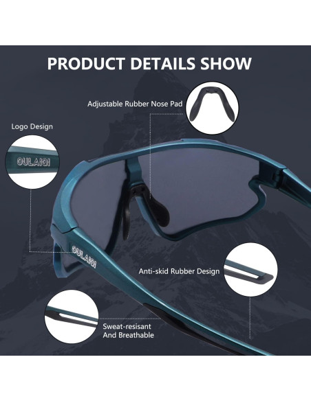 Gafas de sol deportivas OULAIQI 548 con 1 lente intercambiable