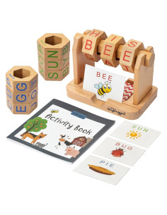 Bloques de Lectura Fonética Montessori de Madera - 3 Bloques