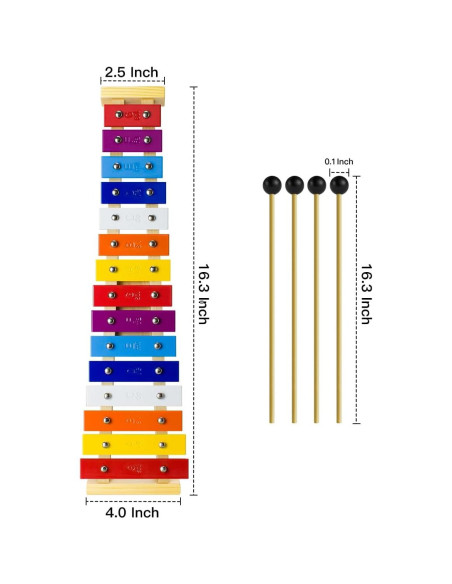 Xilófono de Madera CeleMoon 15 Tonos para Niños y Adultos