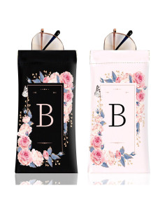 Estuche de Gafas de Sol PU Suave 2 Pcs con Paño de Limpieza