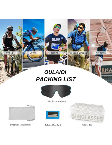 Gafas de sol deportivas OULAIQI 548 con 1 lente intercambiable