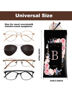 Estuche de Gafas de Sol PU Suave 2 Pcs con Paño de Limpieza 2