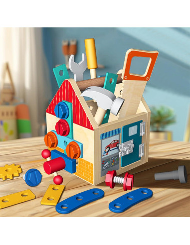 Juego de Herramientas de Madera Biottro para Niños 3-6 Años