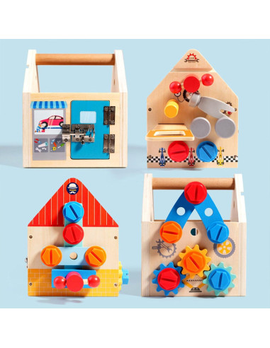 Juego de Herramientas de Madera Biottro para Niños 3-6 Años