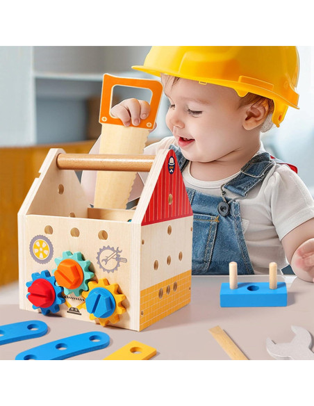 Juego de Herramientas de Madera Biottro para Niños 3-6 Años