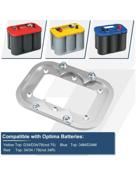 Bandeja de Batería de Aluminio Pilida para Optima 34 34/78 D34 D34/78