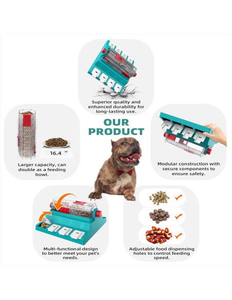 Dispensador de Golosinas para Perros KADTC - 2 Niveles de Dificultad