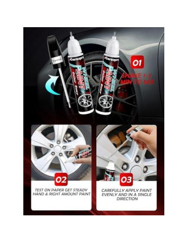 Pintura de Retoque Negra Carsupro 12ml para Automóviles