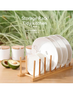 Soporte para Secar Platos de Bambú BVLJOY - Organizador de Cocina 2