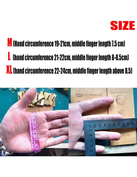 Guantes de motocicleta de cuero genuino para hombres - Estilo retro