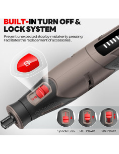 Kit Herramienta Rotativa Inalámbrica PHALANX 4V 4000mAh 80 Acc. 2