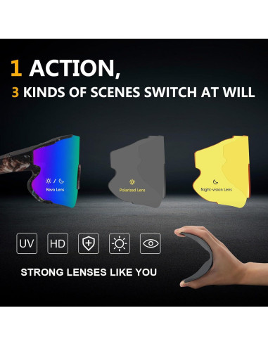 Gafas de sol OULAIQI 548 deportivas con 3 lentes UV400