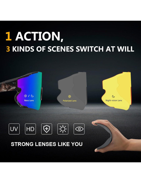 Gafas de sol OULAIQI 548 deportivas con 3 lentes UV400