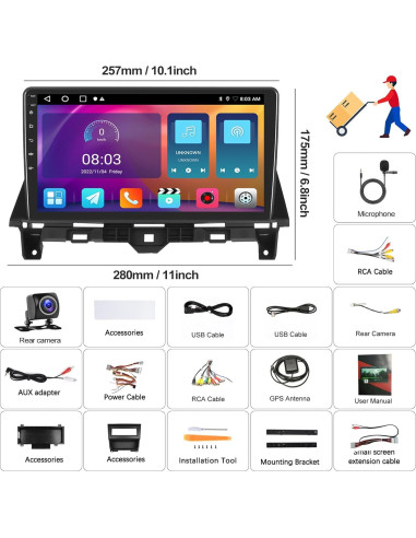 Estéreo de Coche Android 11 SIXWIN 10.1" para Honda Accord 2008-2013