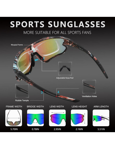 Gafas de sol OULAIQI 548 deportivas con 3 lentes UV400