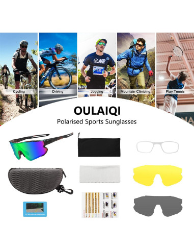Gafas de sol OULAIQI 548 deportivas con 3 lentes UV400