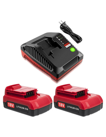 2 Baterías de Litio 18V Porter Cable PC18BLX + Cargador PCXMVC