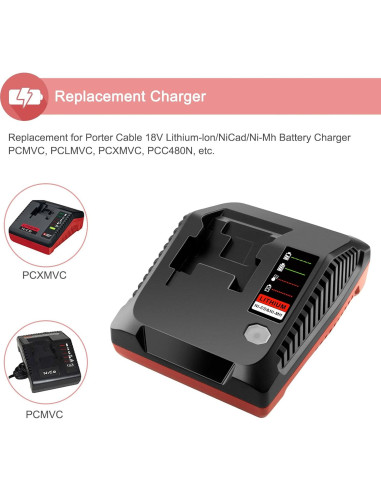 2 Baterías de Litio 18V Porter Cable PC18BLX + Cargador PCXMVC