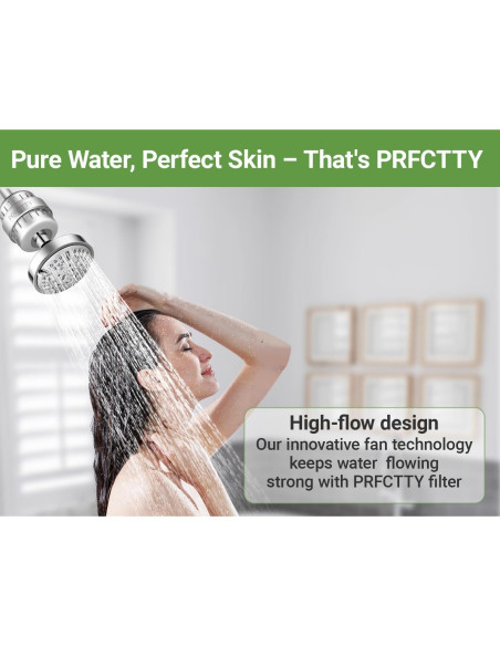 Filtro de Ducha PRFCTTY 25 Etapas Cromo - Elimina Cloro y Metales