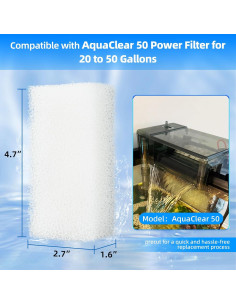 Filtros de Esponja AQUANEAT para Acuario 6 Piezas 12x7x4 cm 2