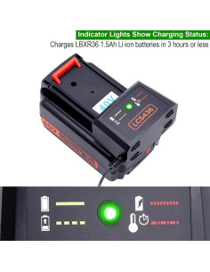 Cargador 40V Black & Decker LCS436 Compatible 36V Litio 2