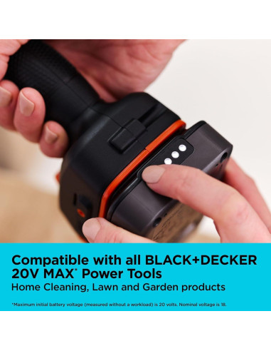 Batería de Litio-Ion 1.5Ah BLACK+DECKER 20V MAX con LED
