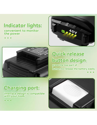 Batería de Litio 40V 6Ah Ryobi - Reemplazo 2 Paquetes